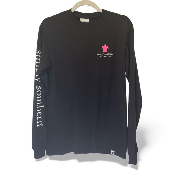 Simply Southern Black Shirt with Pink Logo size Small - Picture 1 of 3